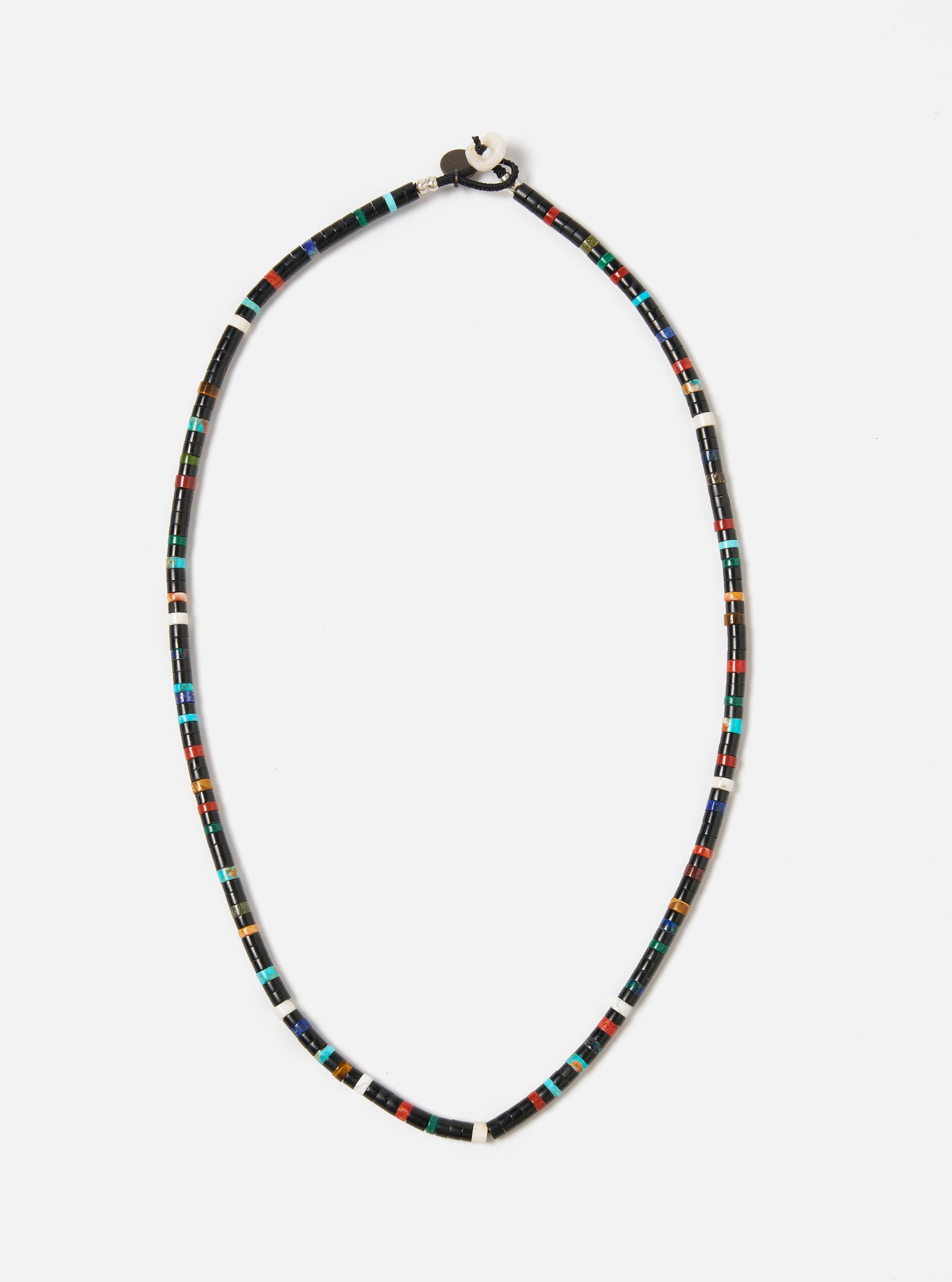 Mikia Necklace Heishi Beads in Jet/Multi