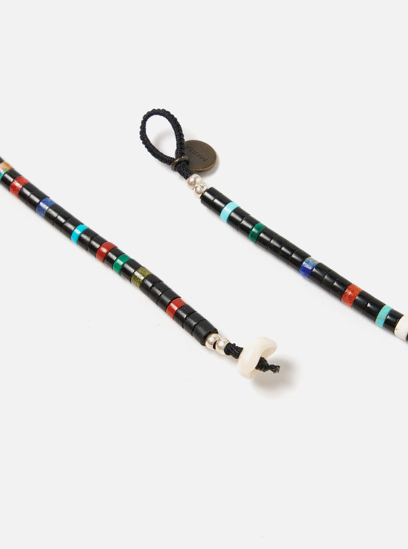 Mikia Necklace Heishi Beads in Jet/Multi