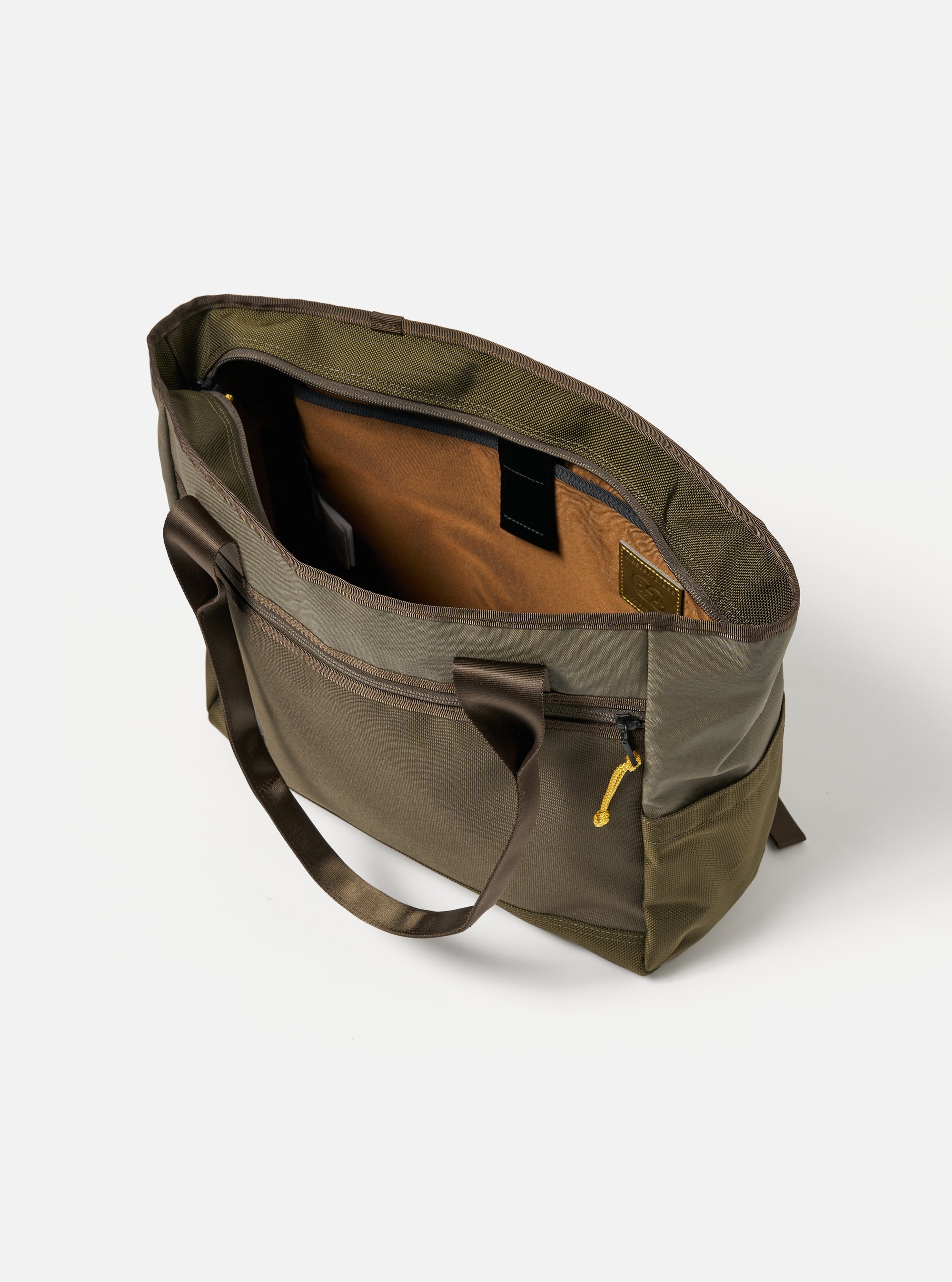 master-piece x Universal Works Tote Bag in Olive Recycled Tech Canvas