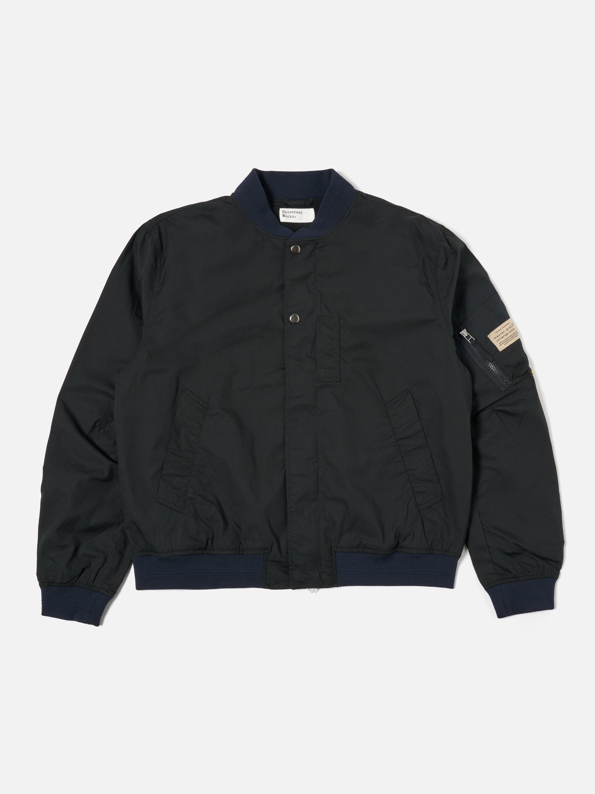 master-piece x Universal Works NS Bomber Jacket in Black Broadcloth