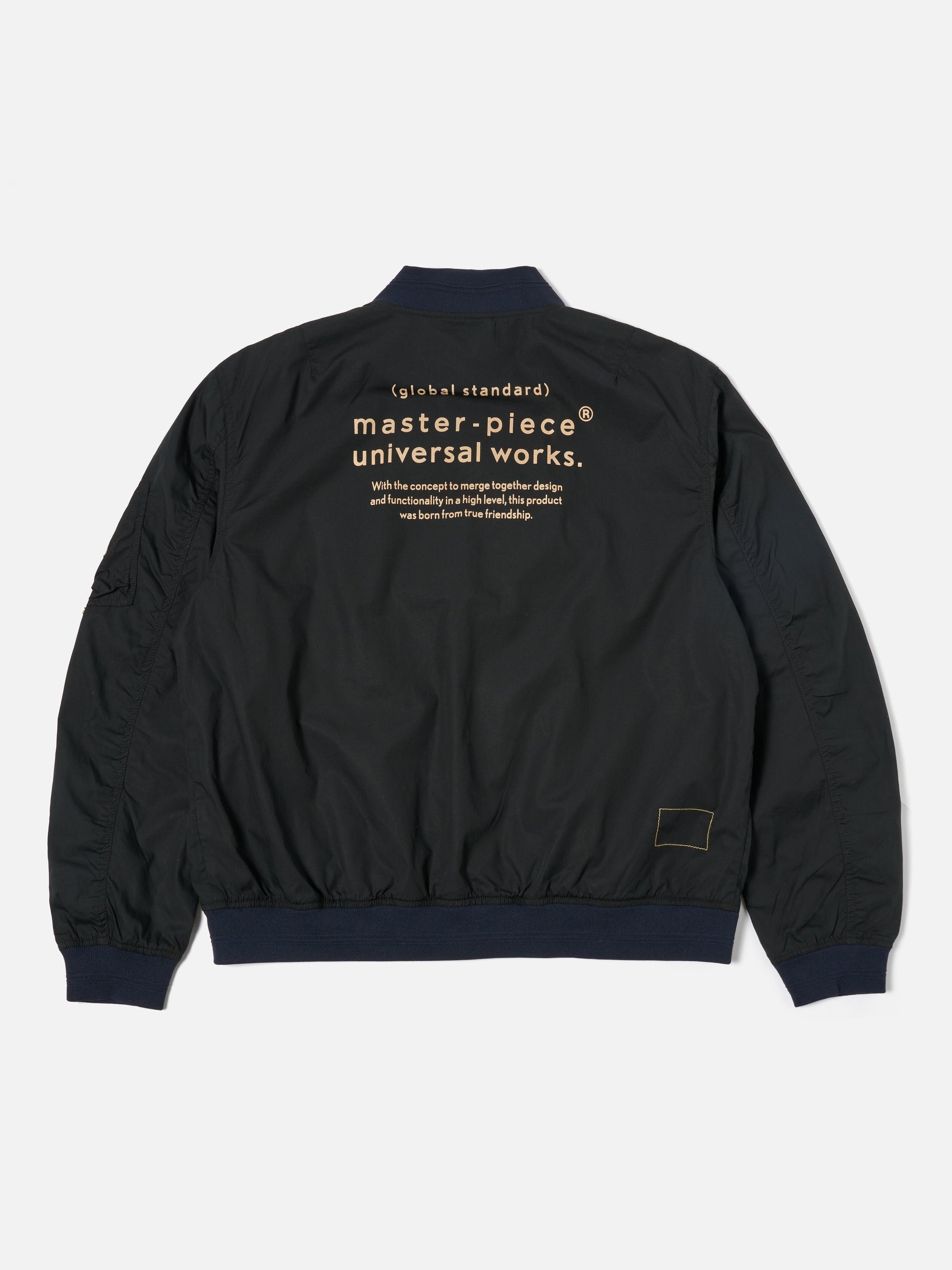 master-piece x Universal Works NS Bomber Jacket in Black Broadcloth