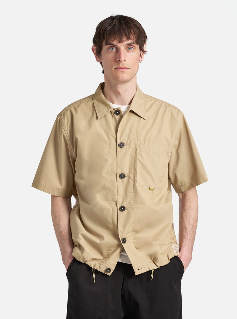 master-piece x Universal Works Tech Overshirt in Sand Recycled Polytech