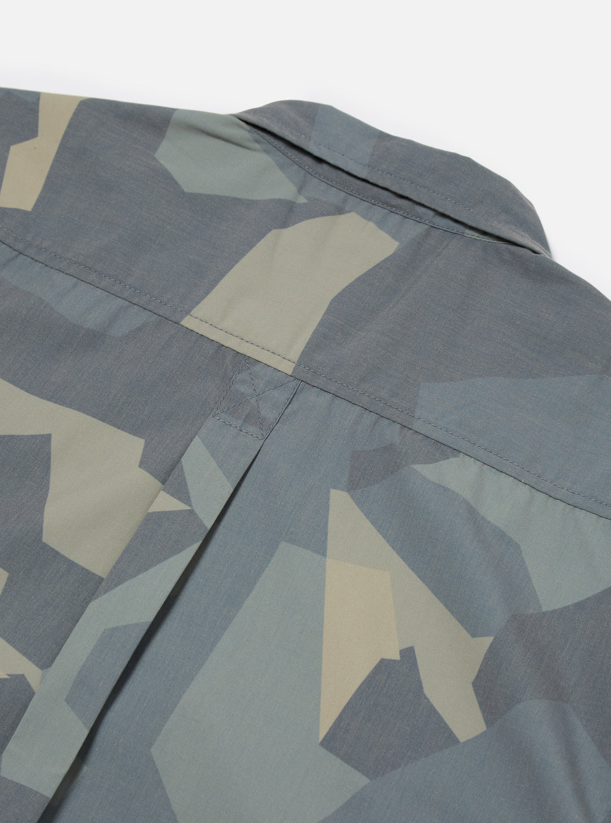 master-piece x Universal Works Tech Overshirt in Blue Camo Printed Recycled Polytech