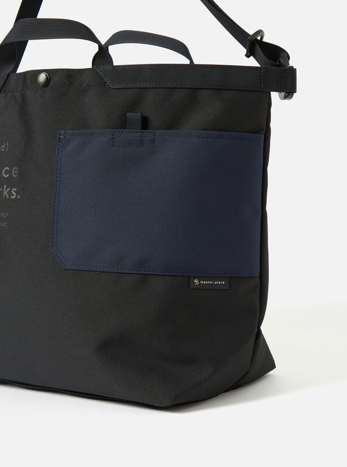 master-piece x Universal Works Large Tote Bag in Black Recycled Tech Canvas