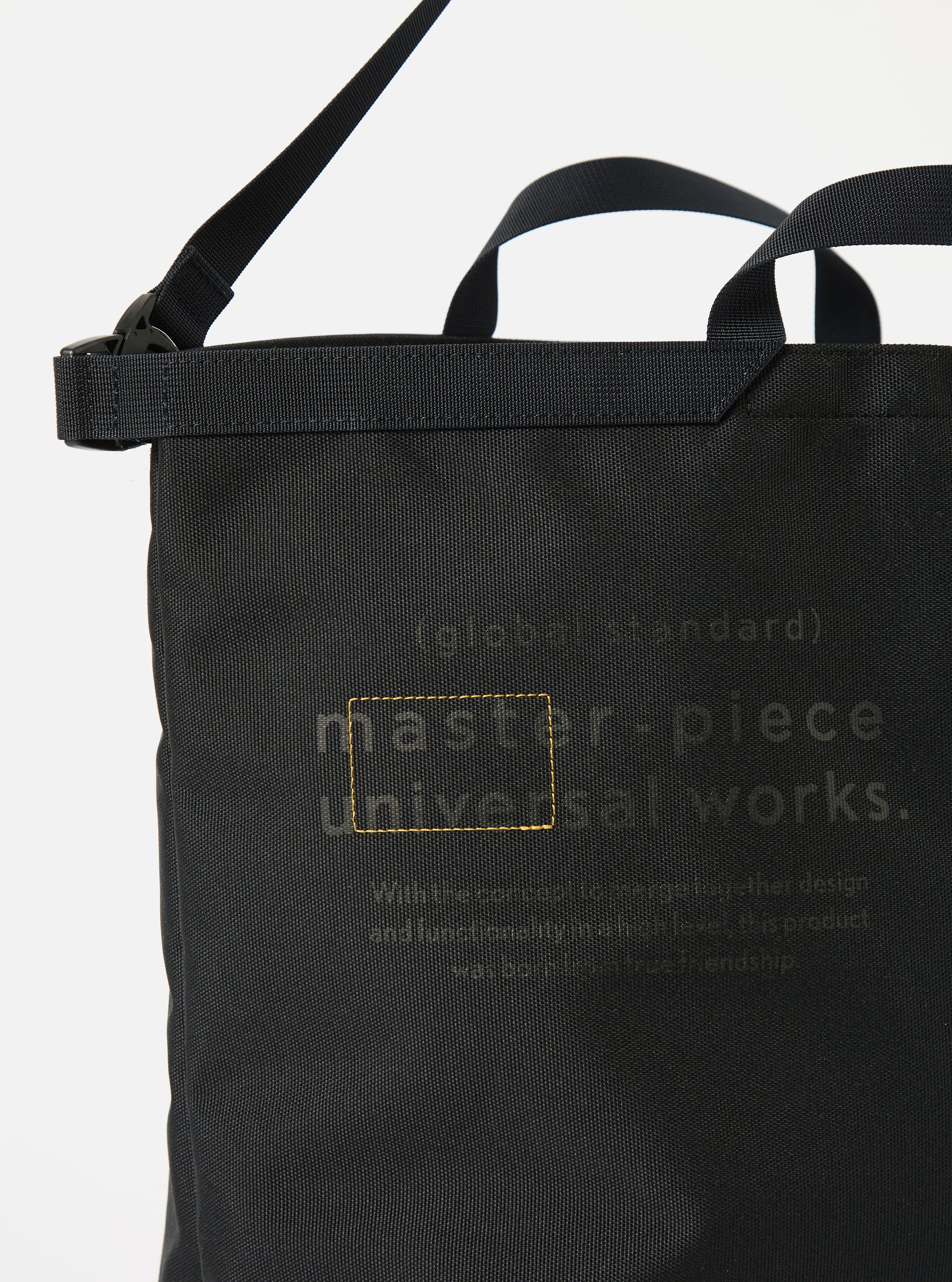 master-piece x Universal Works Large Tote Bag in Black Recycled Tech Canvas