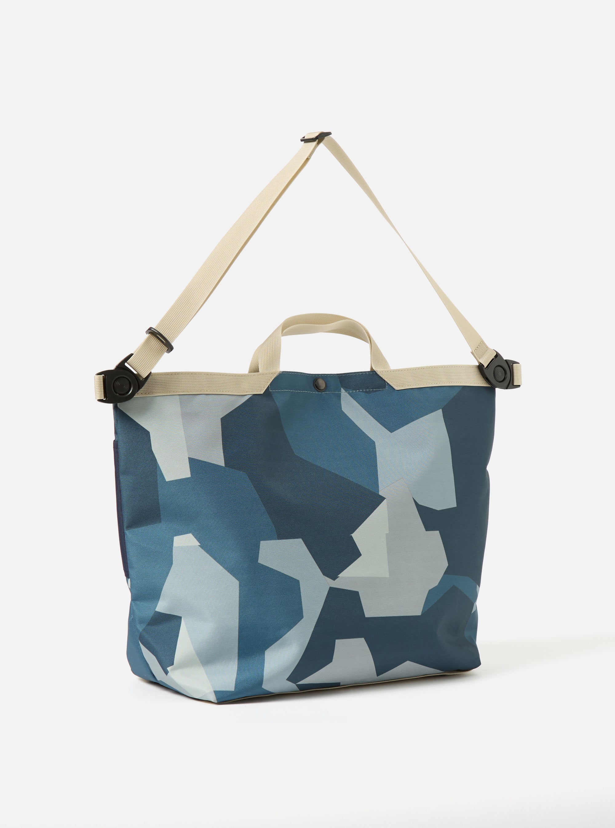 master-piece x Universal Works Large Tote Bag in Blue Camo Recycled Tech Canvas