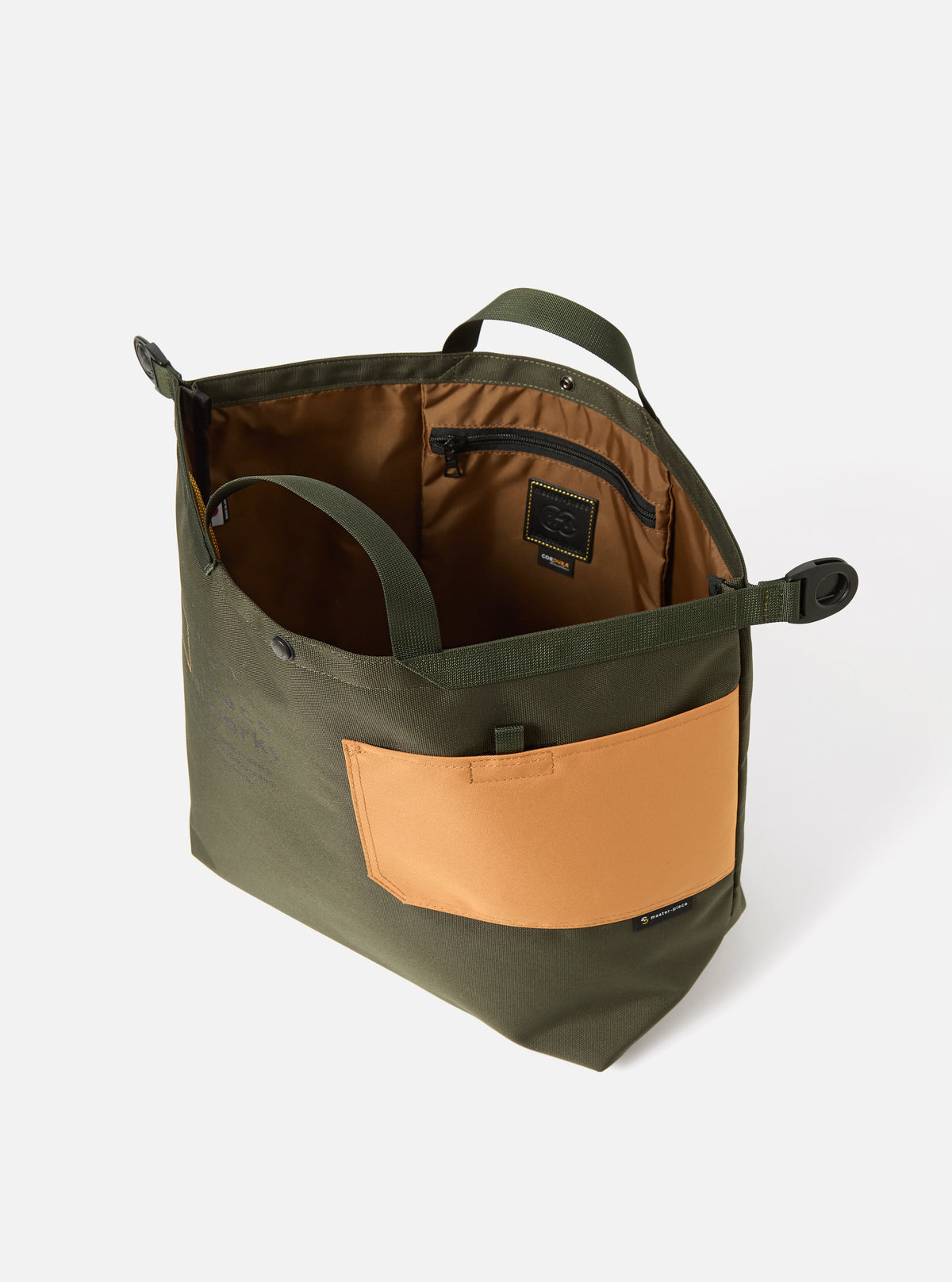 master-piece x Universal Works Large Tote Bag in Olive Recycled Tech Canvas