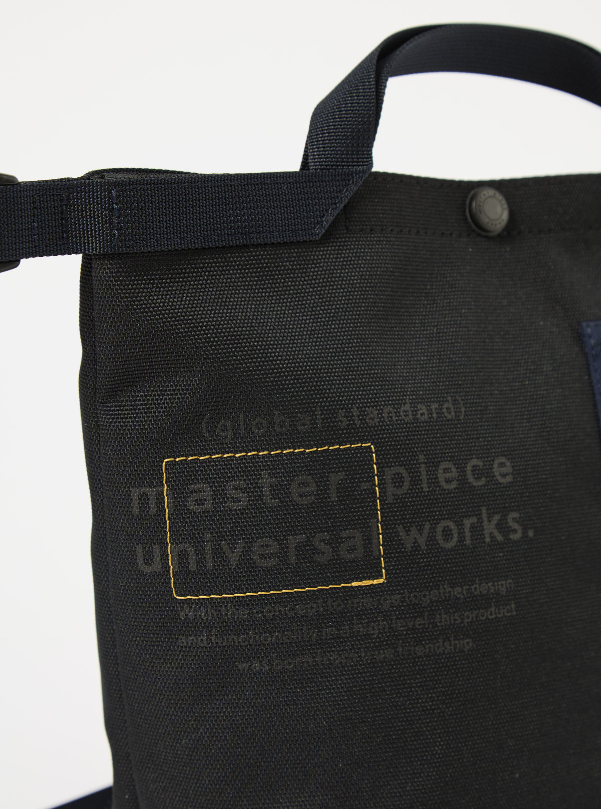 master-piece x Universal Works Small Tote Bag in Black Recycled Tech Canvas