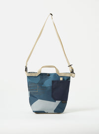 master-piece x Universal Works Small Tote Bag in Blue Camo Recycled Tech Canvas