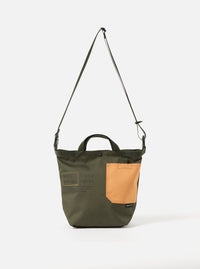 master-piece x Universal Works Small Tote Bag in Olive Recycled Tech Canvas