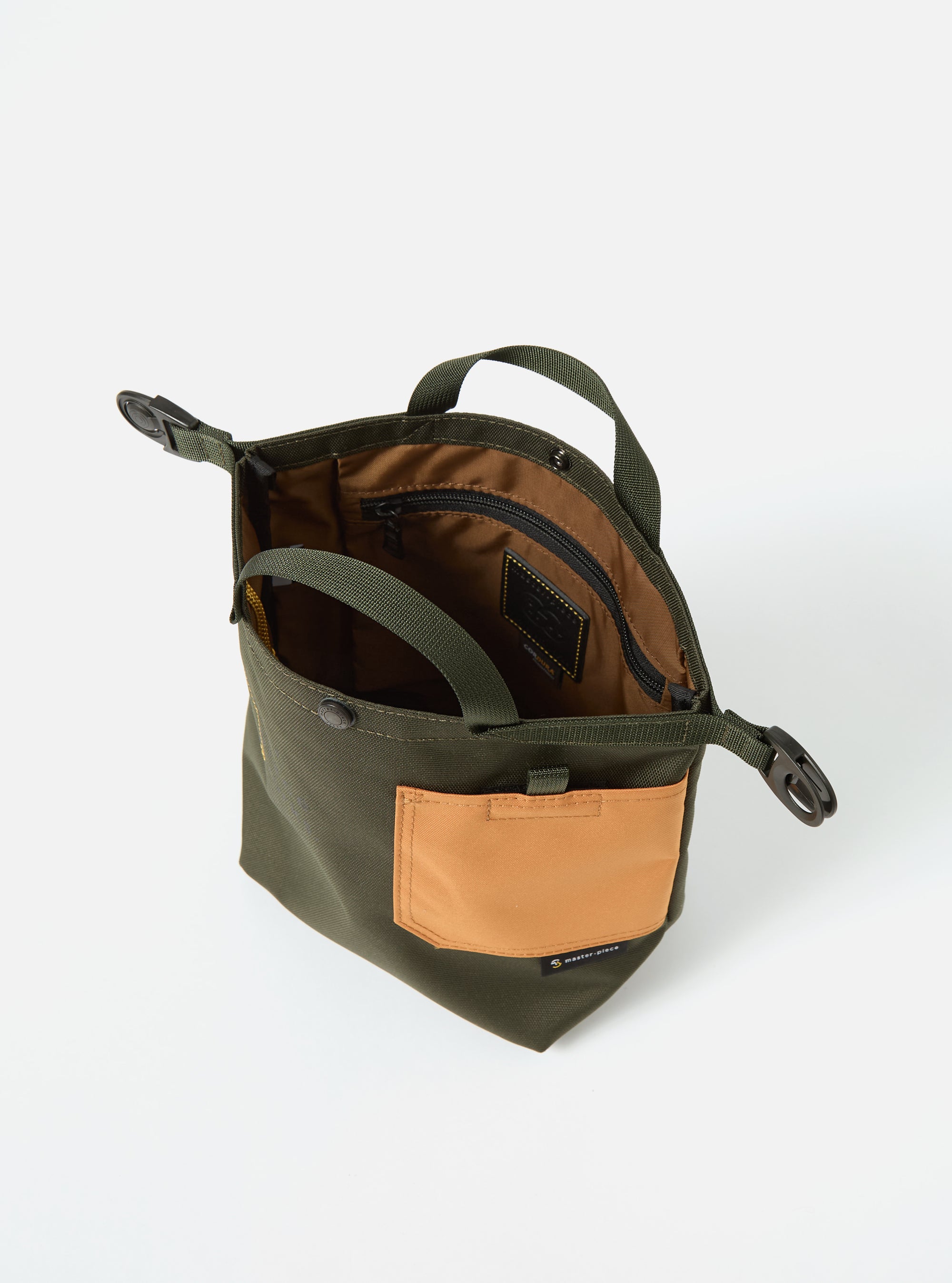 master-piece x Universal Works Small Tote Bag in Olive Recycled Tech Canvas