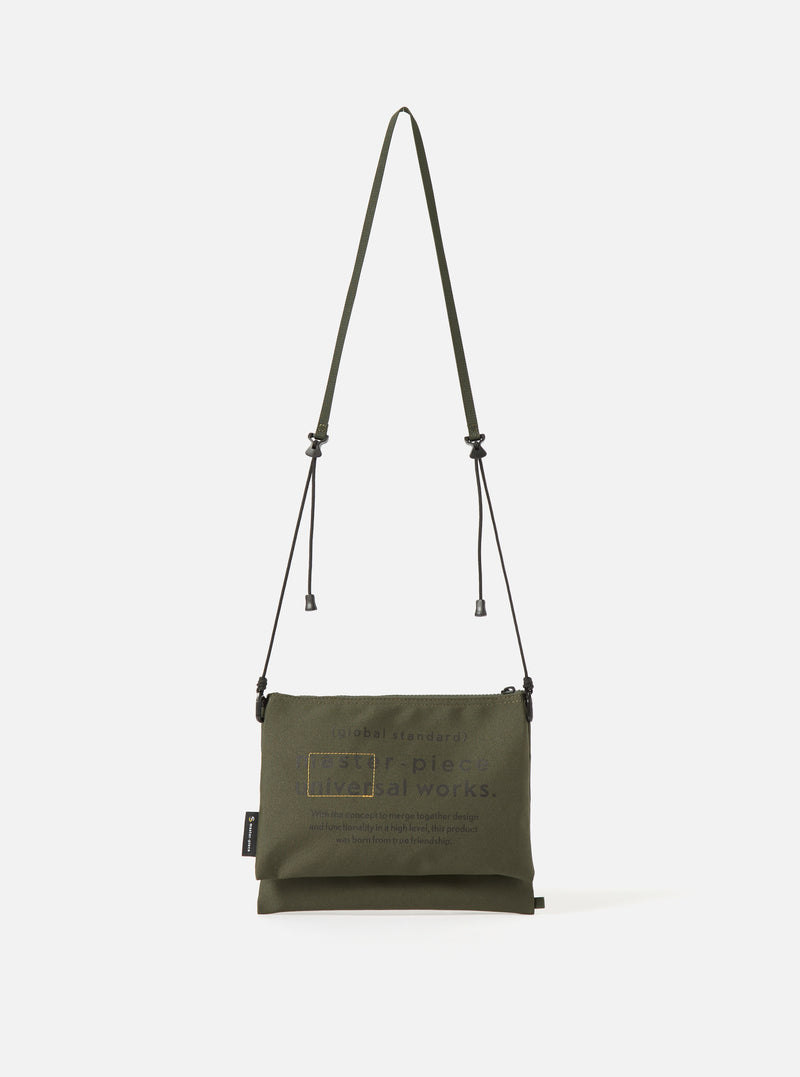 master-piece x Universal Works Sacoche in Olive Recycled Tech Canvas