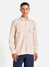 Universal Works L/S Utility Shirt in Ecru Alaska Cotton