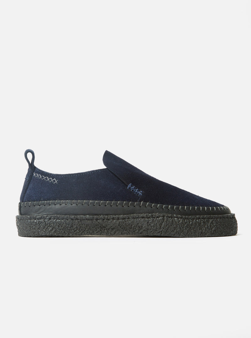 Yogi x Universal Works Hitch Loafer in Indigo Suede/Crepe