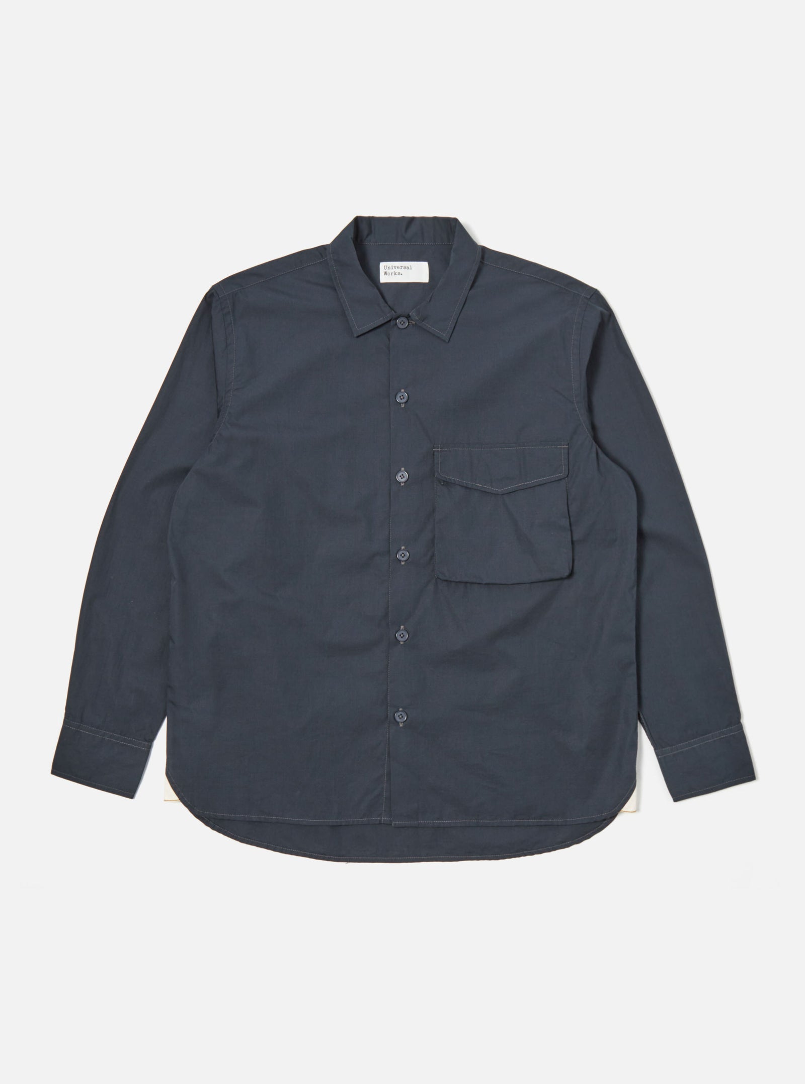 Universal Works Field Shirt in Navy Broad Cloth