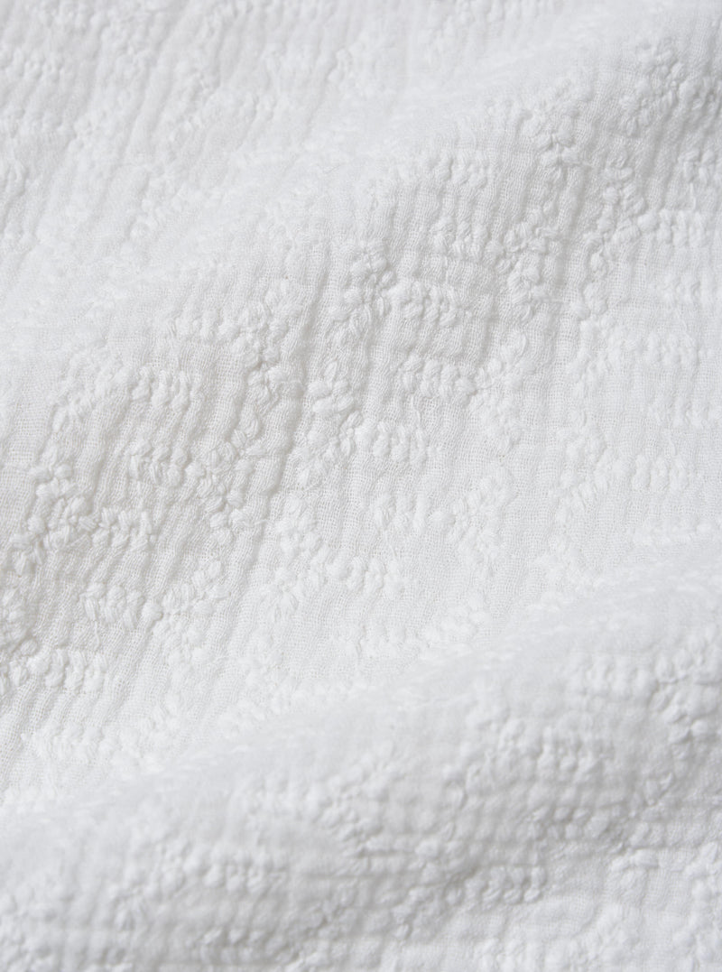 Universal Works Road Shirt in White Bobble Cotton