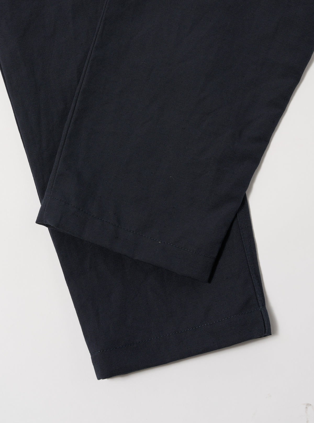 Universal Works Military Chino in Navy Linen Slub Weave