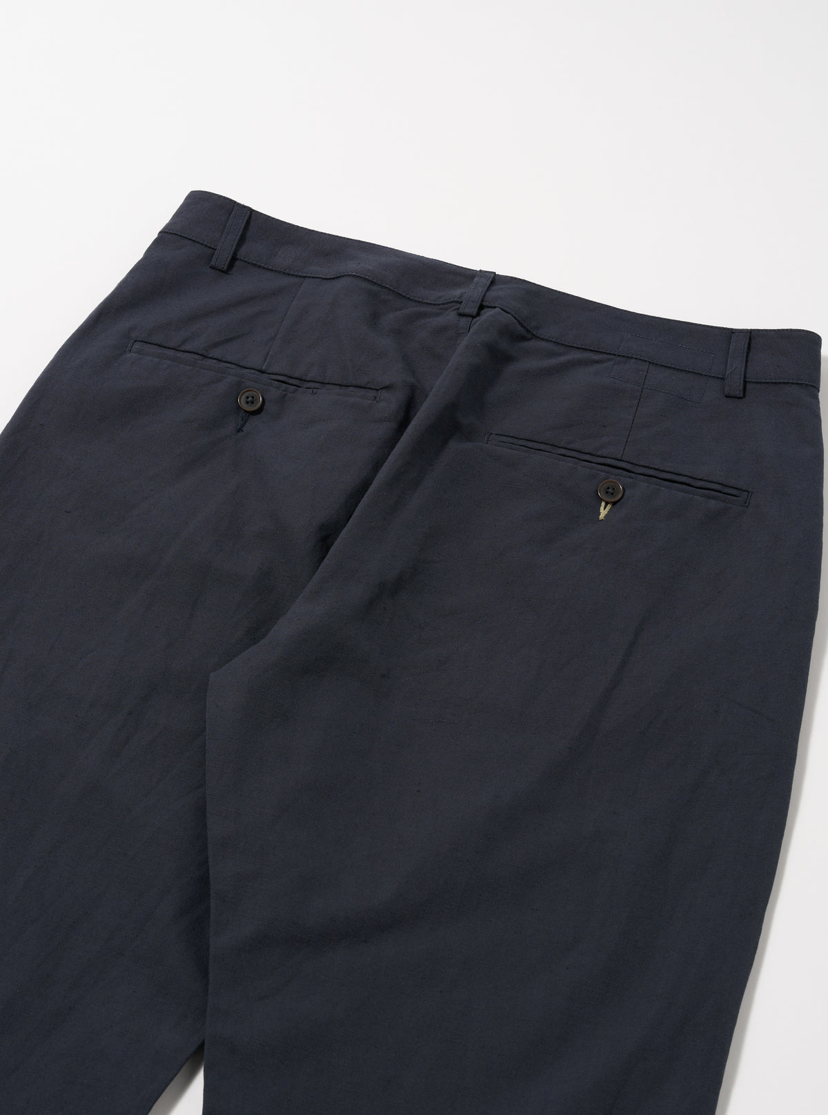 Universal Works Military Chino in Navy Linen Slub Weave
