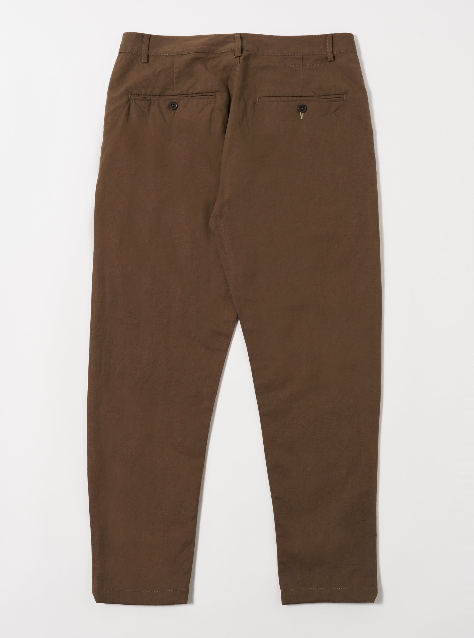 Universal Works Military Chino in Khaki Linen Slub Weave