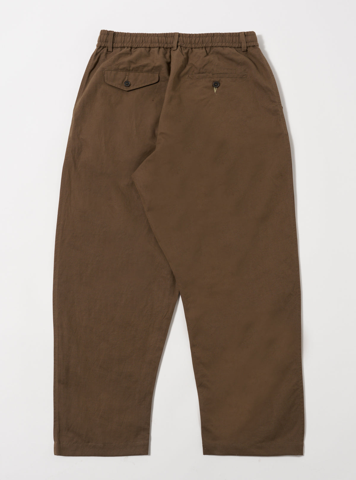 Universal Works Oxford Pant in Khaki Linen Slub Weave