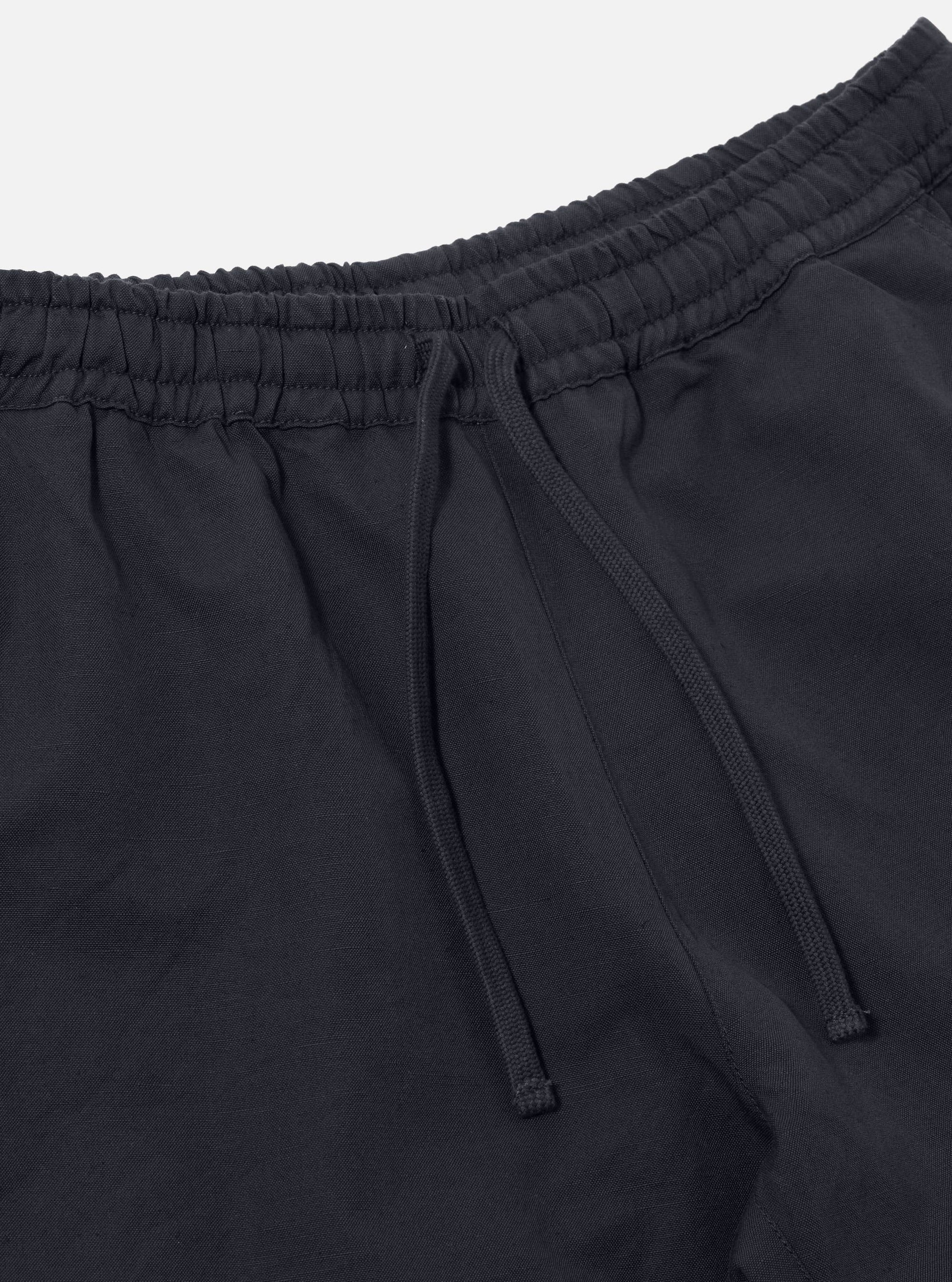 Universal Works Simple Short in Navy Linen Slub Weave