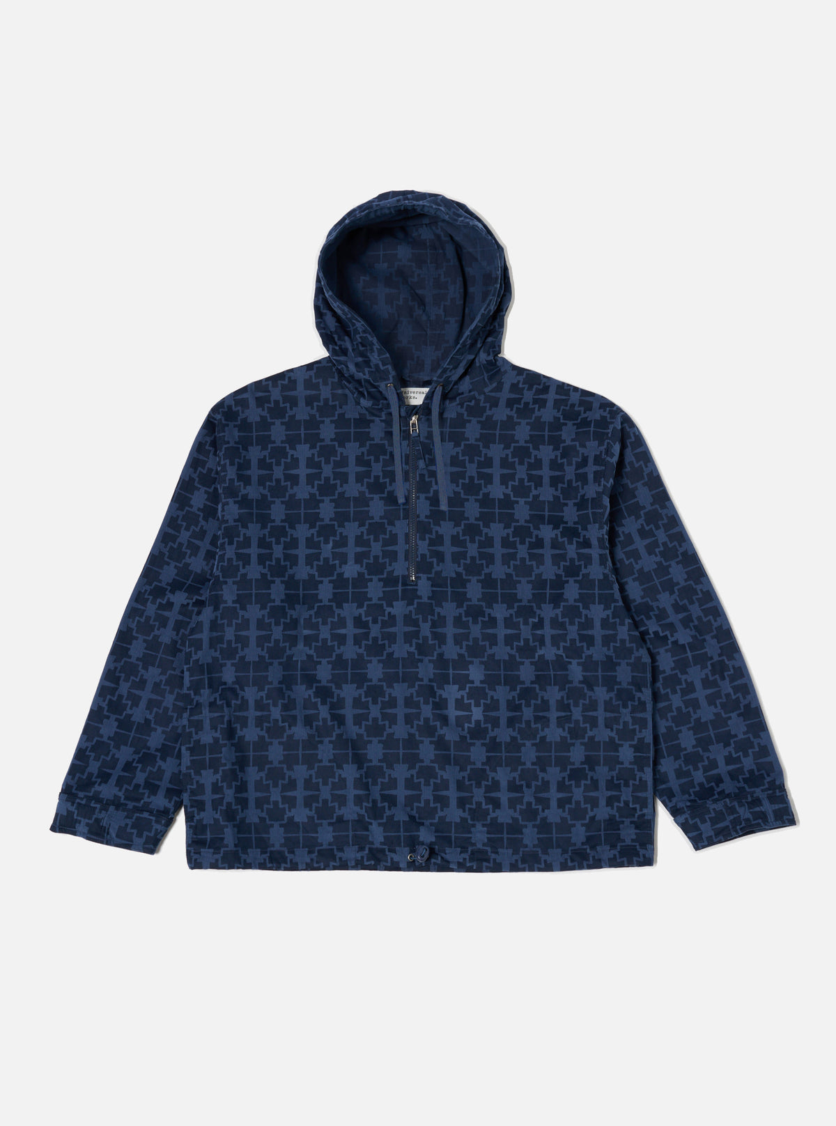 Universal Works Liam Jacket in Navy Mitla Print Cord