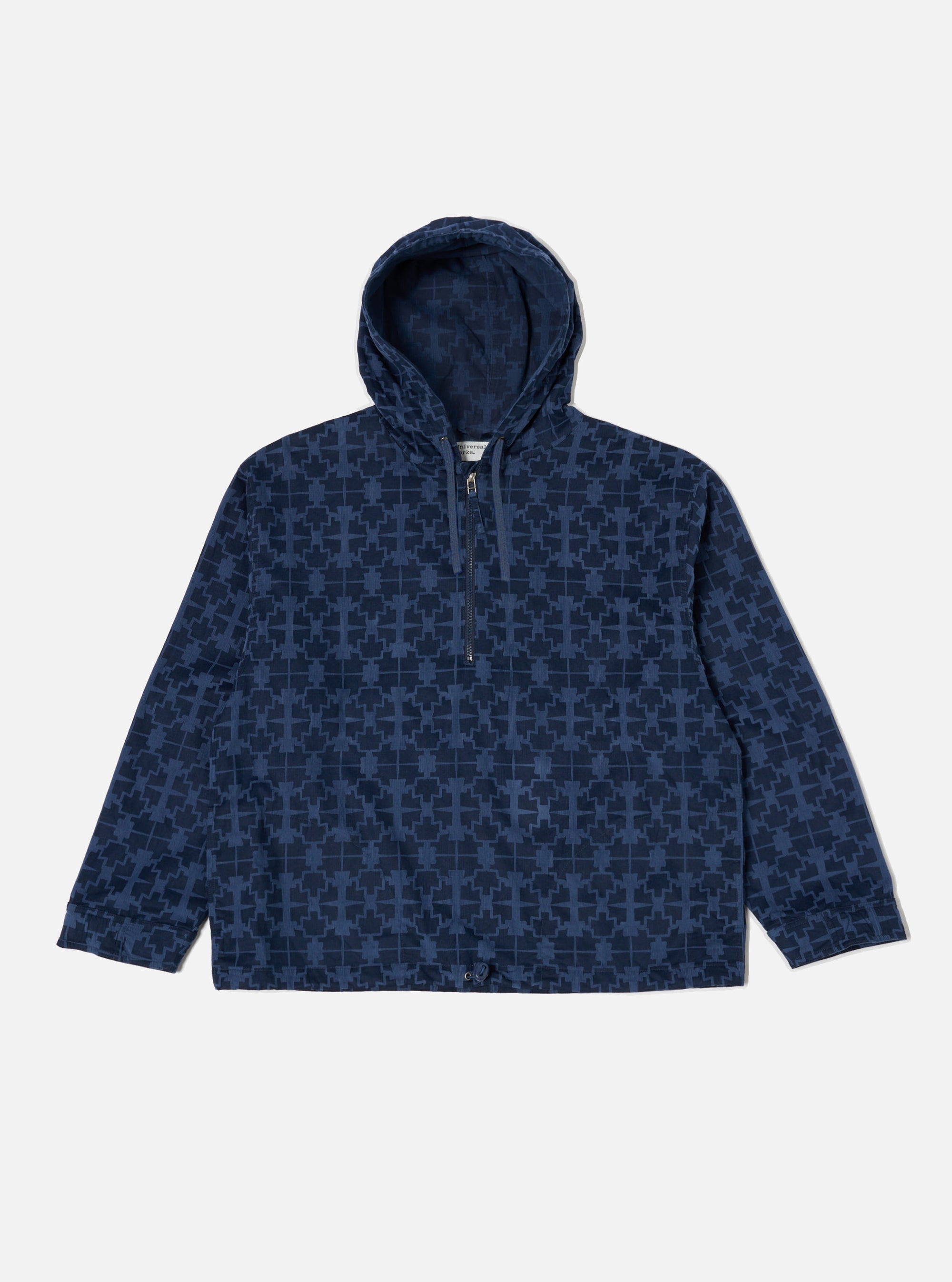 Universal Works Liam Jacket in Navy Mitla Print Cord