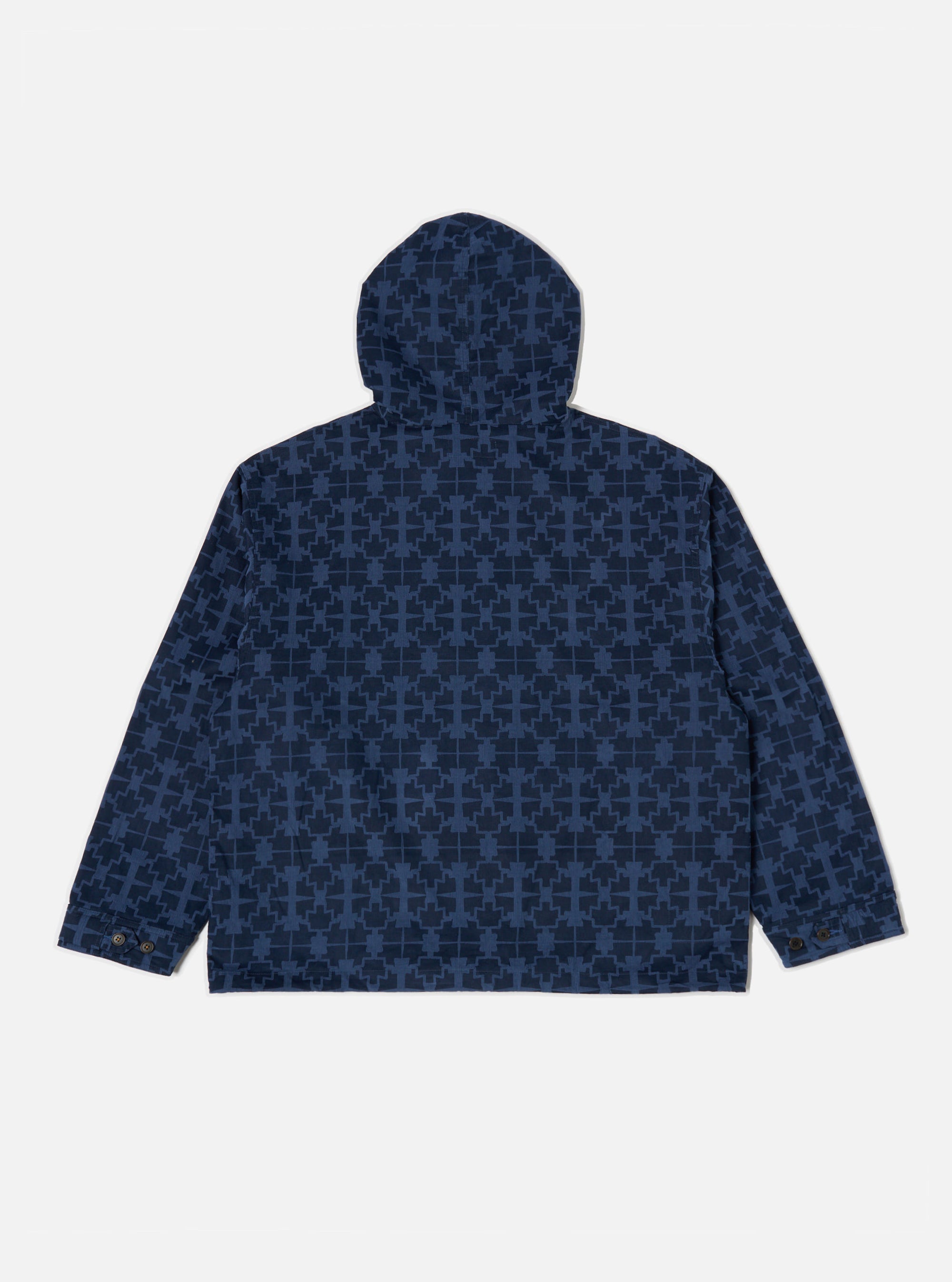 Universal Works Liam Jacket in Navy Mitla Print Cord