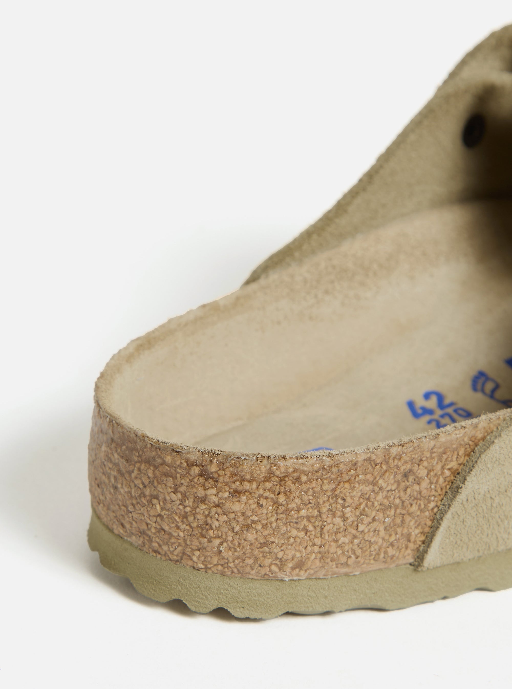 Birkenstock Boston Soft Foot Bed in Faded Khaki Suede