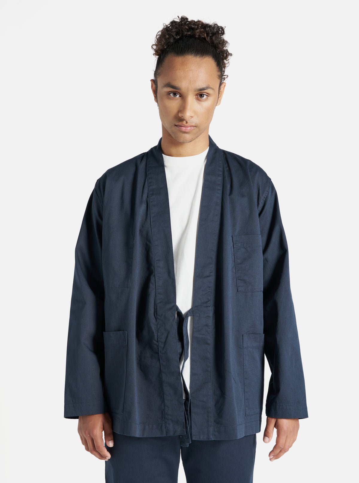 Universal Works Kyoto Work Jacket in Navy Twill