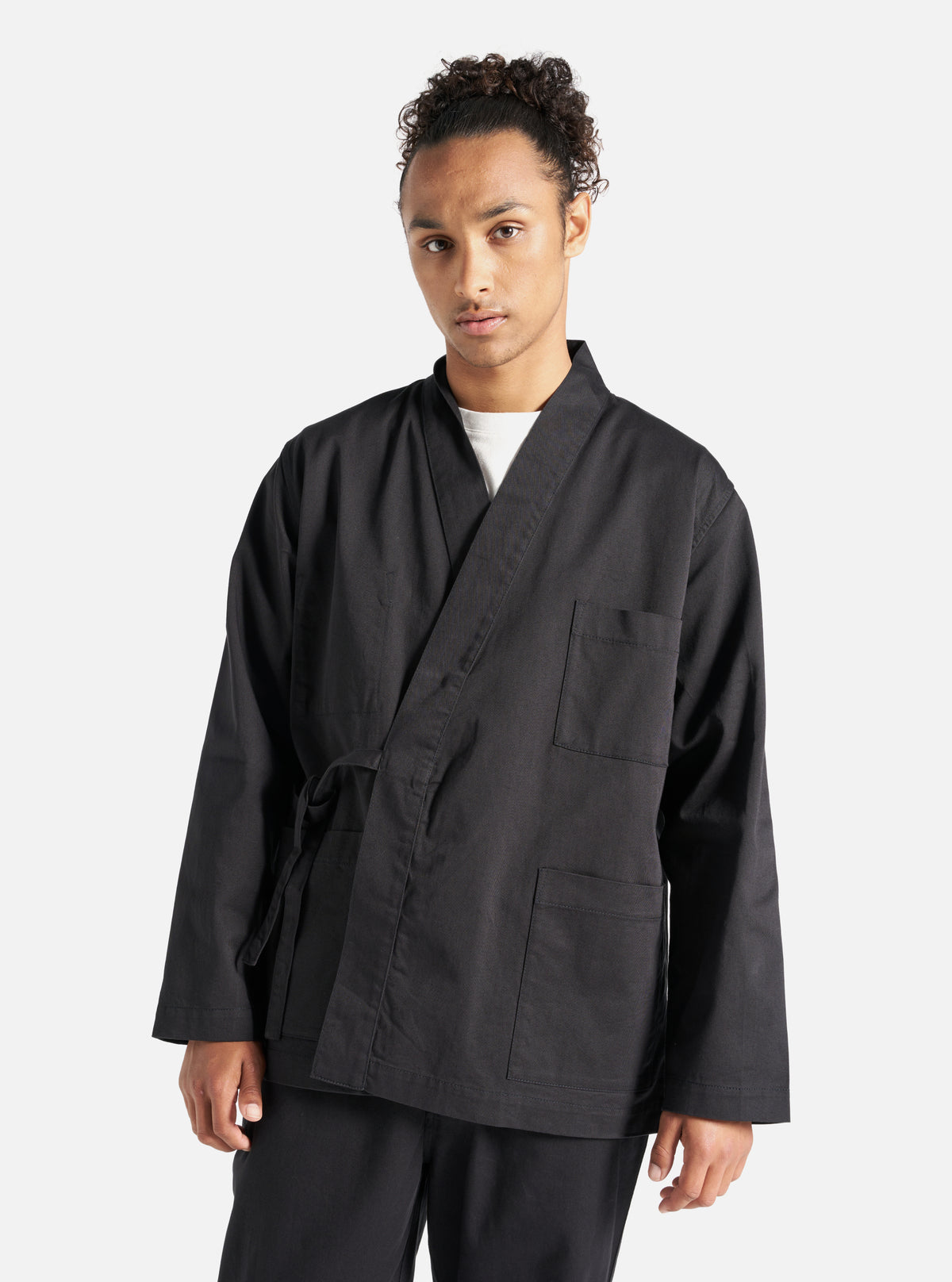 Universal Works Kyoto Work Jacket in Black Twill