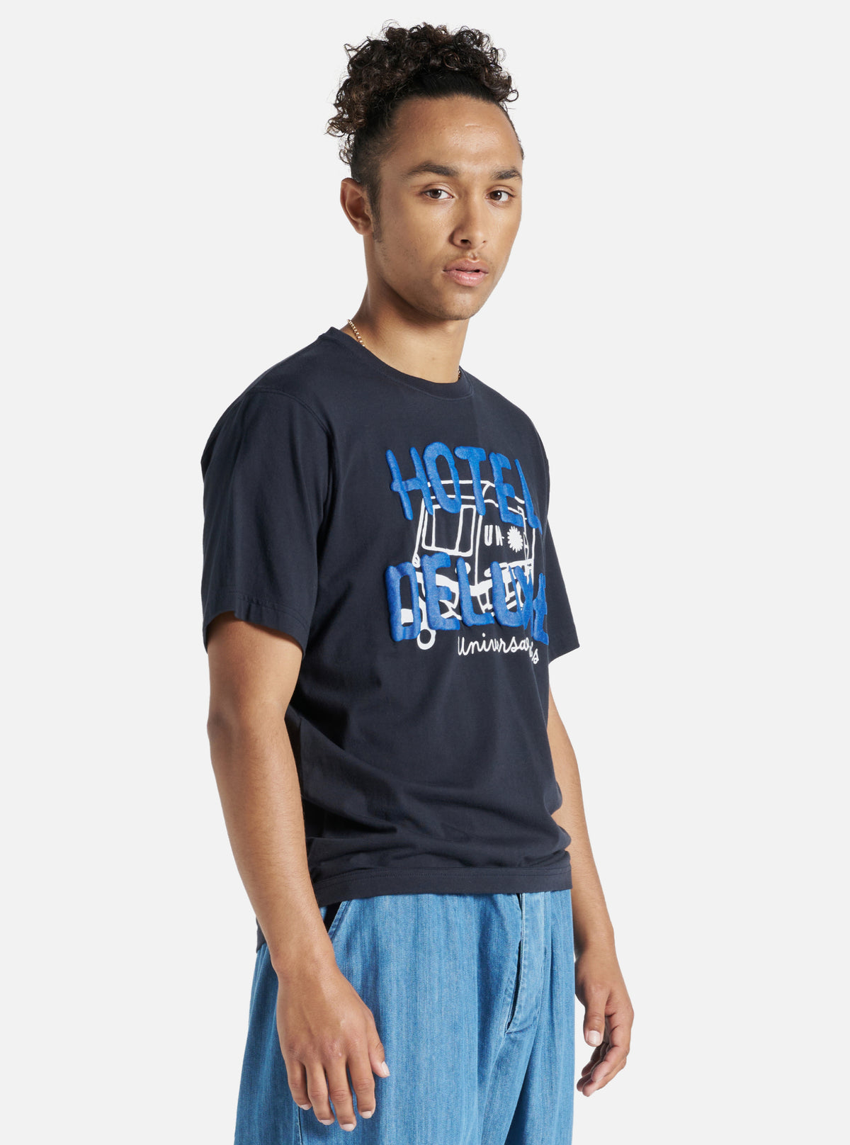 Navy Hotel Deluxe' Single Jersey Print Tee