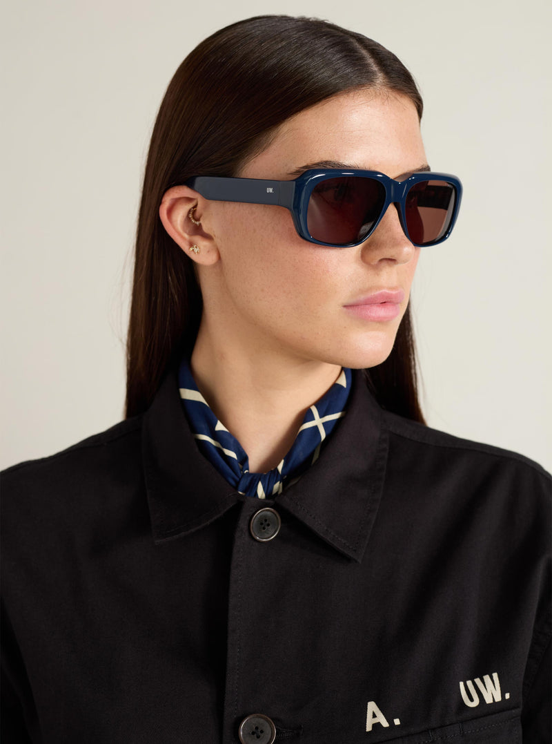 A. SOCIETY x Universal Works Navy Aberdeen Sunglasses