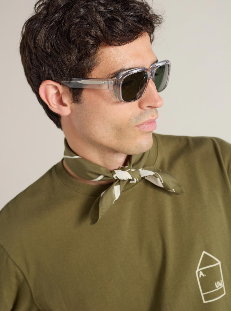 A. SOCIETY x Universal Works Grey Aberdeen Sunglasses