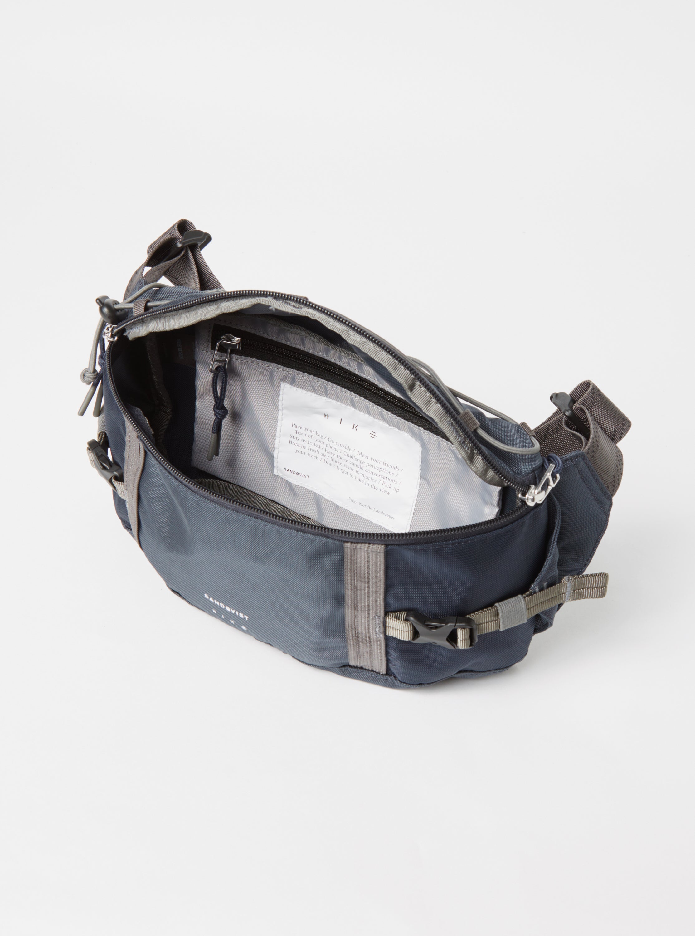 Sandqvist Allterrain Hike Crossbody Bag in Multi Steel/Blue/Navy Recycled Nylon