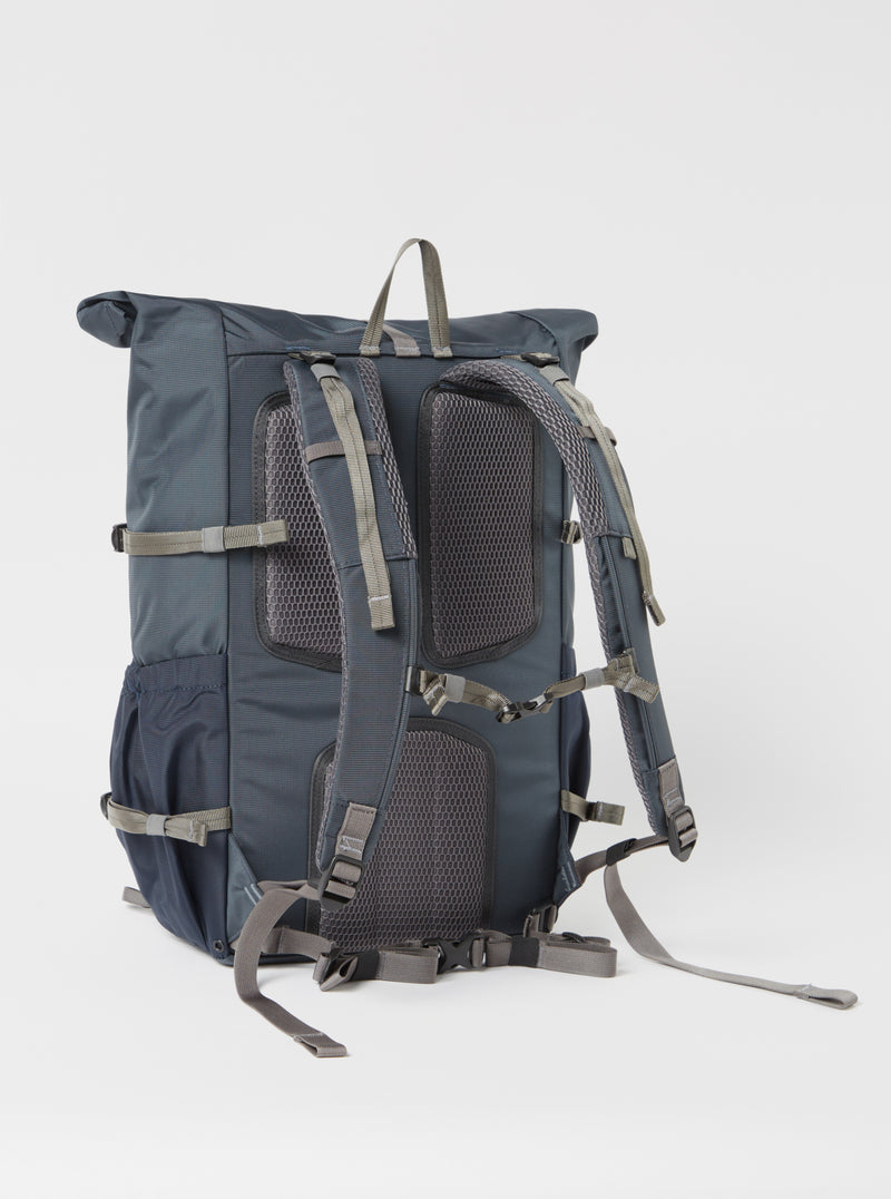 Sandqvist Forest Hike Backpack in Multi Steel/Blue/Navy Recycled Nylon