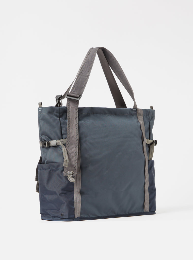 Sandqvist River Hike Tote Bag in Multi Steel/Blue/Navy Recycled Nylon