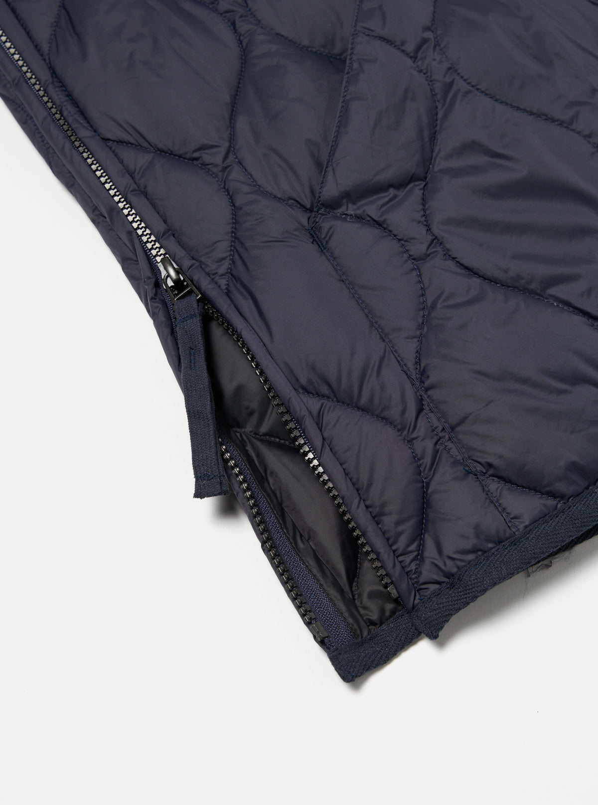 Taion V-Neck Down Vest in Dark Navy Soft-Shell Nylon