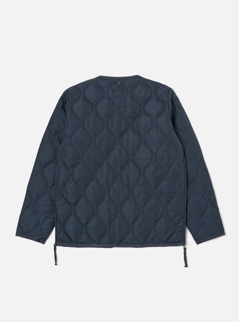 Taion Crew Neck Down Jacket in Dark Navy Ripstop