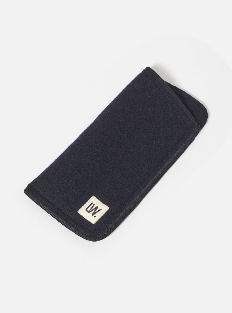 Universal Works Glasses Case in Midnight Melton Small