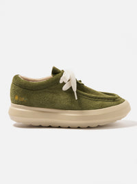 Wander FD/08 in Green/Off White Hairy Suede