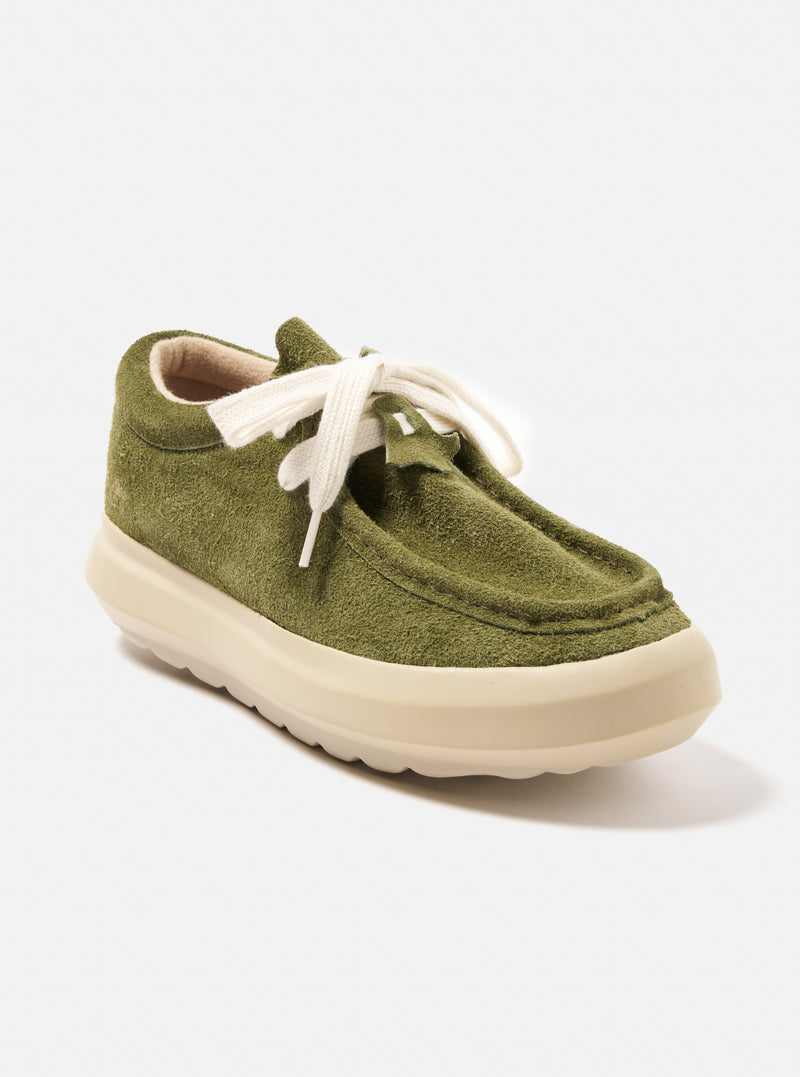 Wander FD/08 in Green/Off White Hairy Suede