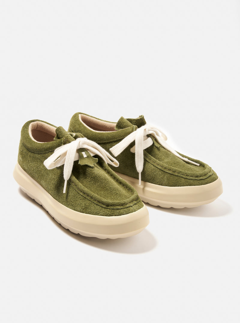 Wander FD/08 in Green/Off White Hairy Suede