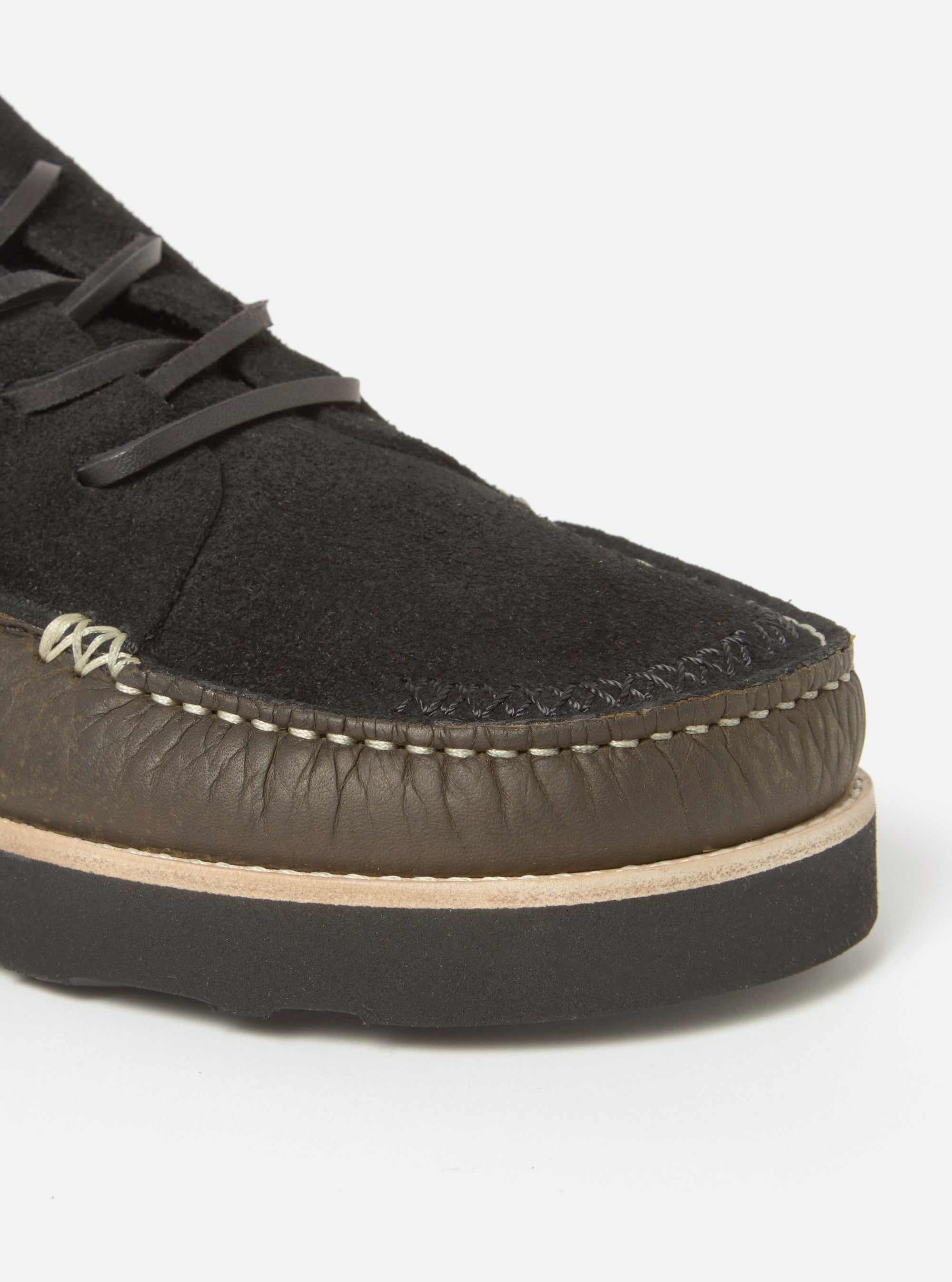 Yogi x Universal Works Finn in Black/Khaki Suede/Tumbled Leather