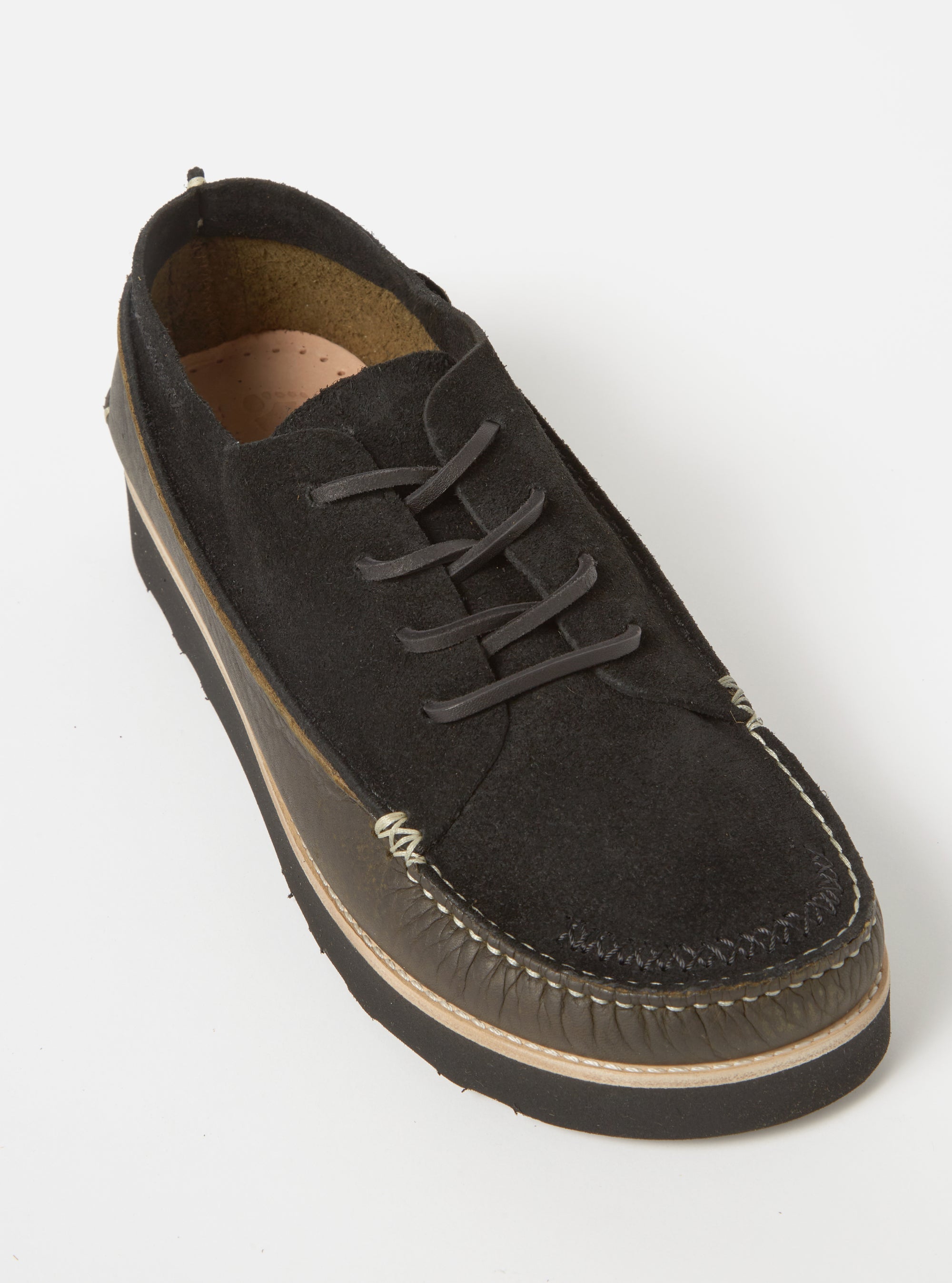 Yogi x Universal Works Finn in Black/Khaki Suede/Tumbled Leather