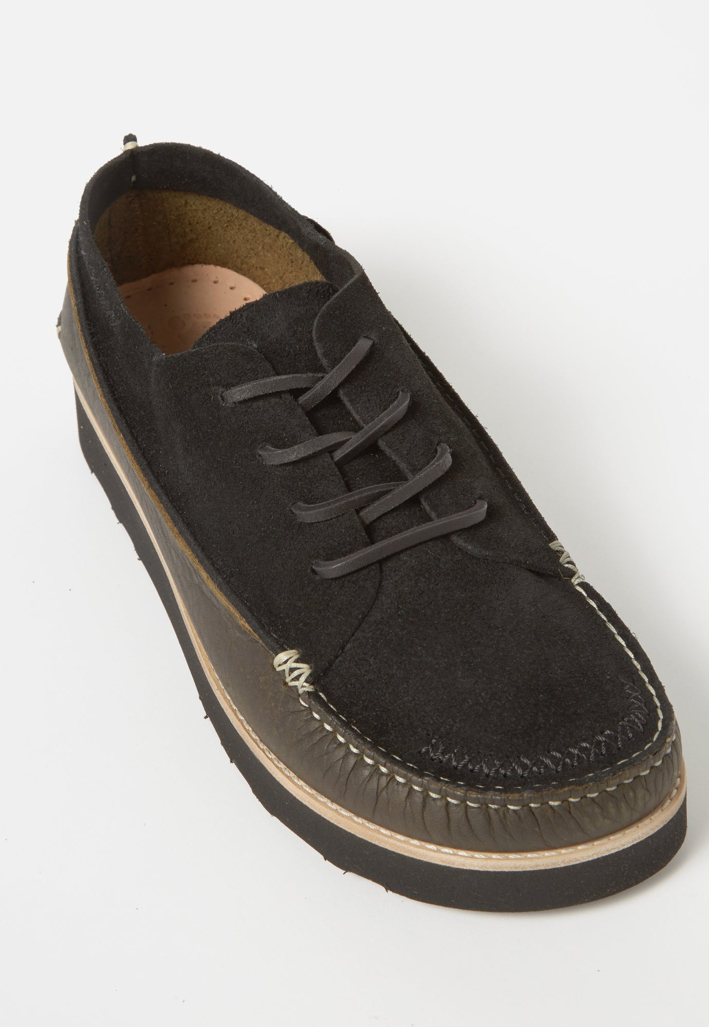 Yogi x Universal Works Finn in Black/Khaki Suede/Tumbled Leather