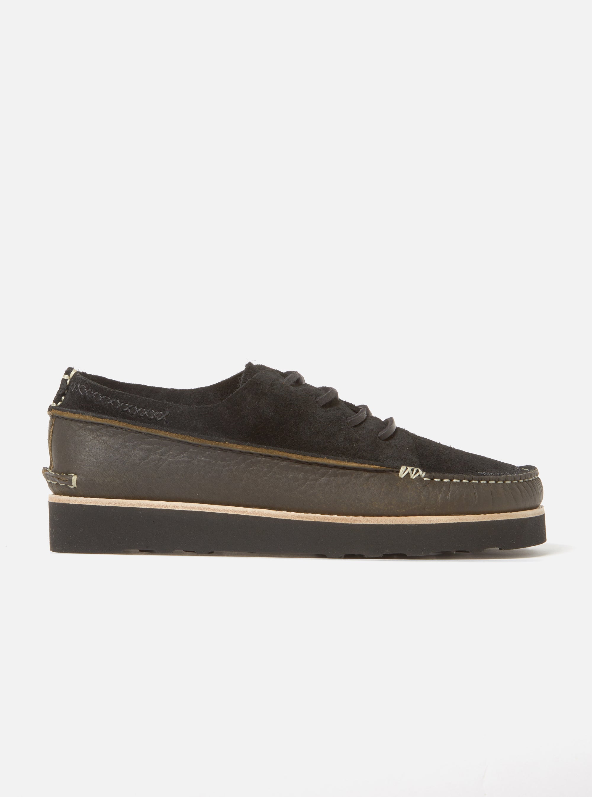 Yogi x Universal Works Finn in Black/Khaki Suede/Tumbled Leather