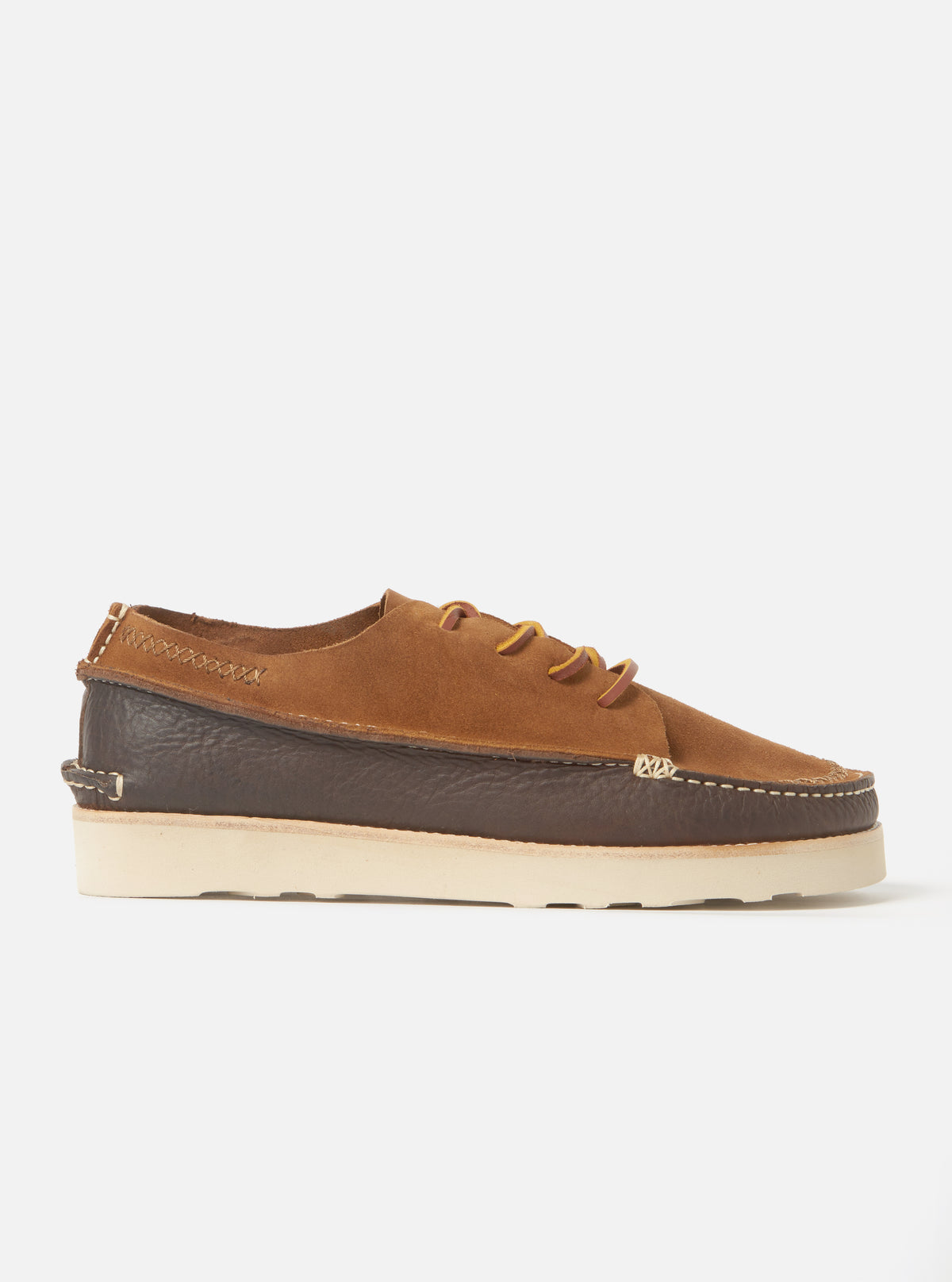 Yogi x Universal Works Finn in Cola/Dark Brown Suede/Tumbled Leather