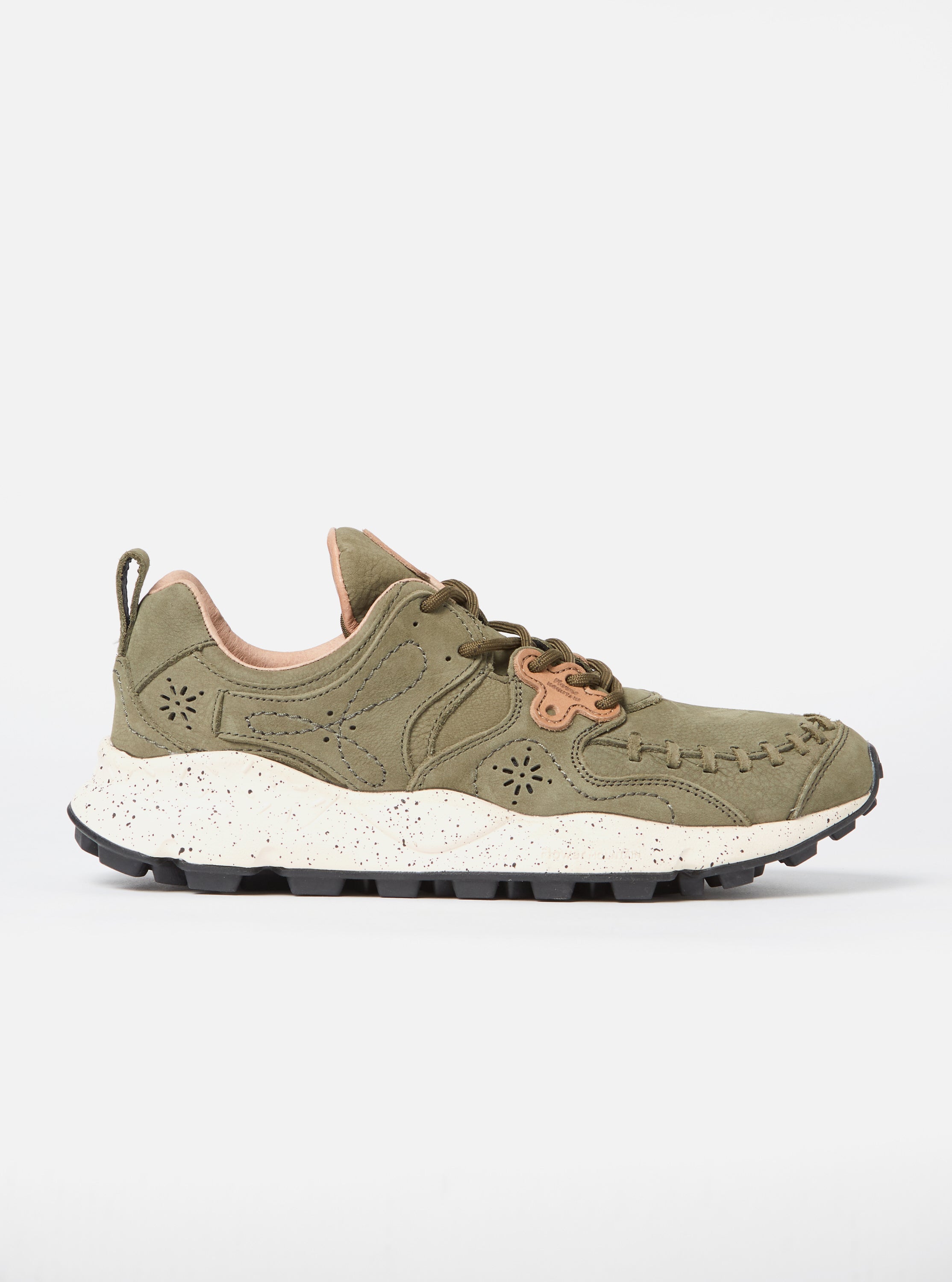 Flower Mountain Yamano Man In Military Olive Nubuck Leather