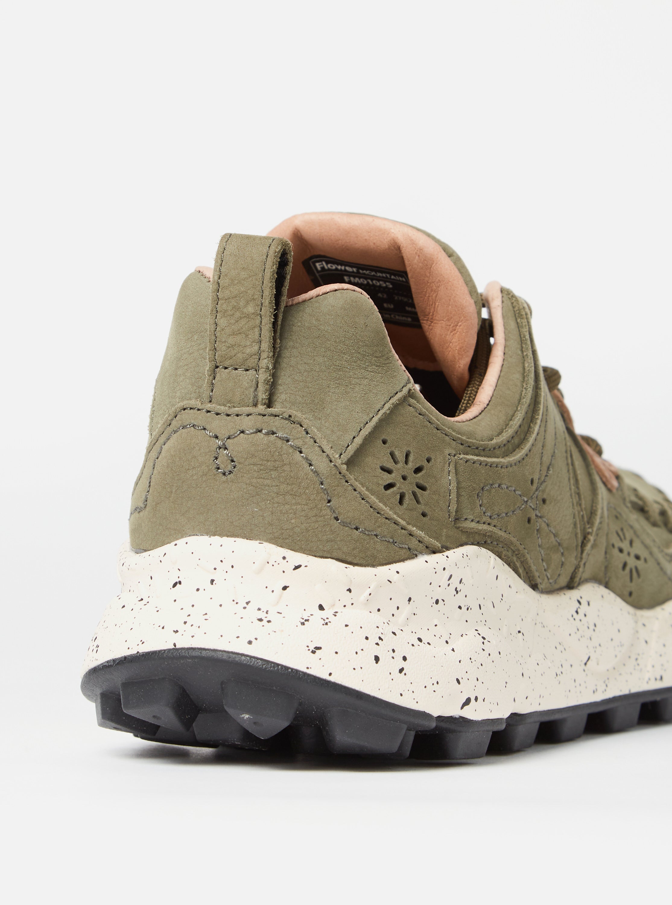 Flower Mountain Yamano Man In Military Olive Nubuck Leather